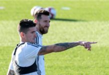 Messi, protagonista del segundo entrenamiento de Argentina en Mallorca