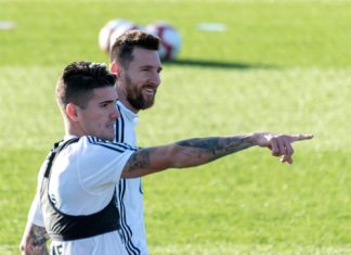 Messi, protagonista del segundo entrenamiento de Argentina en Mallorca