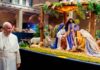 El Belén que destacó el papa: La Virgen descansa y San José cuida del niño