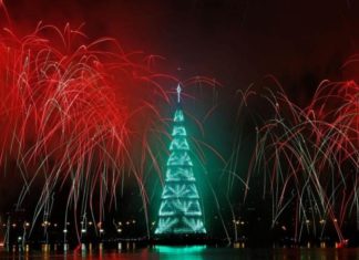 Río vuelve a iluminarse con el árbol de Navidad flotante más grande del mundo