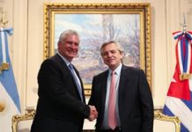 Fernández se reúne con Díaz-Canel y el enviado de Trump en su debut presidencial