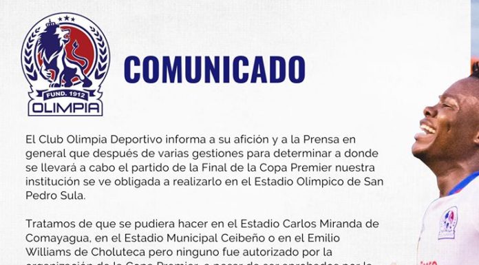 Final de Copa Premier se jugará en Estadio Olímpico de SPS