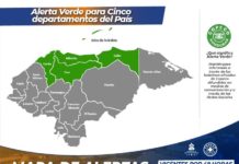 Alerta Verde en 5 departamentos de Honduras por frío y lluvias