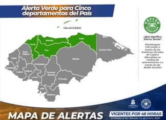 Alerta Verde en 5 departamentos de Honduras por frío y lluvias