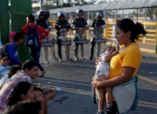 Más de 730 hondureños de la caravana pasan la frontera de Guatemala y México