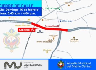 El próximo lunes cerrarán calle en Tegucigalpa por trabajos de construcción