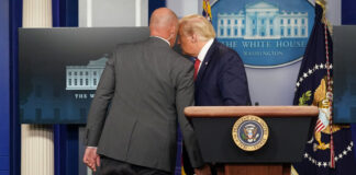 Sacan a Trump de una rueda de prensa por un tiroteo junto a la Casa Blanca donald trump