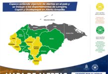Honduras extiende alerta amarilla y verde en 14 departamentos por las lluvias