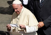 El papa se pone la mascarilla