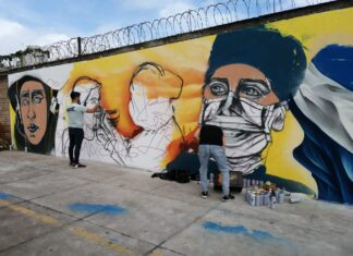 Con mural urbano rinden honor a héroes en tiempos de pandemia grafiti honduras