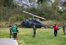 Helicóptero militar de Ecuador sufre accidente en cerro de Quito sin víctimas