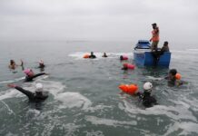 Nadadores regresan al mar en Perú «gracias» a la pandemia San Lorenzo