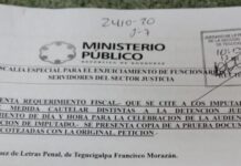 Requerimiento Fiscal por extravío de 14 kilos de cocaína