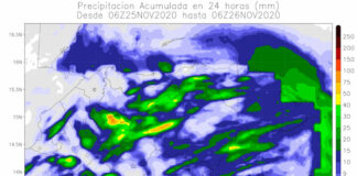 Se pronostica mayores precipitaciones en los departamentos de Gracias a Dios, Islas de la Bahía y Colón