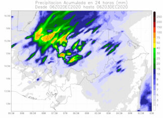 Se pronostican lluvias en seis departamentos de Honduras