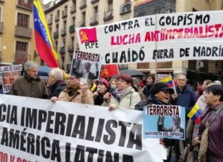 Venezolanos protestan en Madrid contra las elecciones en su país