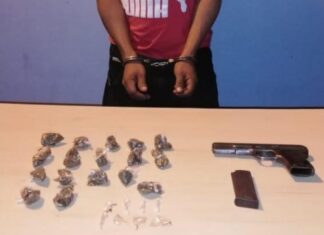 En posesión de arma de fuego y droga, policías preventivos arrestan a integrante de un grupo delictivo