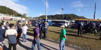 Toma de carretera en la CA-5 norte, a la altura de El Durazno