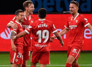El Sevilla se engancha a la pelea por La Liga al derrotar 3-4 al Celta de Vigo