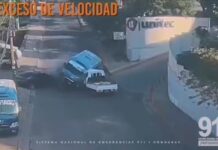 Cámaras del Sistema Nacional de Emergencias 911 captaron un aparatoso accidente en Residencial Honduras de la capital