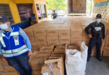 Autoridades policiales contabilizan alrededor de 5 millones de cigarrillos decomisados en operación realizada en Puerto Cortés