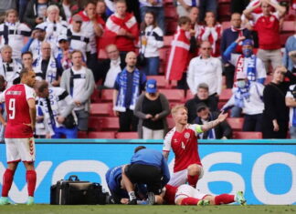 El futbolista Christian Eriksen se desvanece en pleno juego entre Dinamarca vs. Finlandia por la Eurocopa 2021
