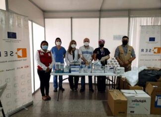 Integrantes del proyecto SER entregan insumos médicos al triaje de SPS