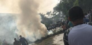 Pobladores de Chamelecón retoman la protesta tras ser gaseados