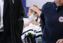Christian Eriksen se encuentra estable tras ser trasladado al hospital