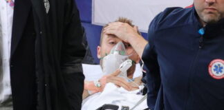 Christian Eriksen se encuentra estable tras ser trasladado al hospital