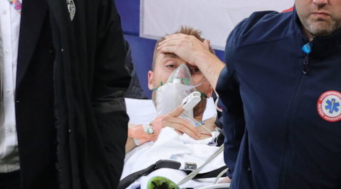Christian Eriksen se encuentra estable tras ser trasladado al hospital