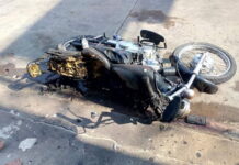 Motociclista resulta con graves quemaduras en todo su cuerpo tras incendiarse la moto en que se conducía en Pimienta, Cortés