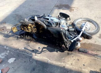 Motociclista resulta con graves quemaduras en todo su cuerpo tras incendiarse la moto en que se conducía en Pimienta, Cortés