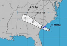 Tormenta tropical Danny toca tierra en la costa de Carolina del Sur, en EEUU