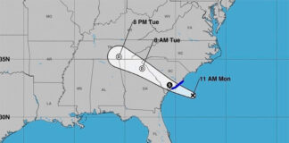 Tormenta tropical Danny toca tierra en la costa de Carolina del Sur, en EEUU