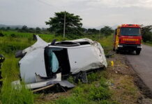 Cuatro personas heridas deja un fuerte accidente de tránsito en Santa Rosa de Copán