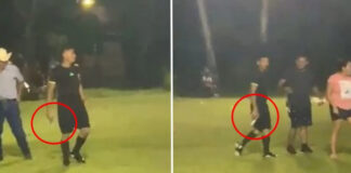 Captan a un árbitro con una pistola en mano para “defenderse” luego de un partido en Copán