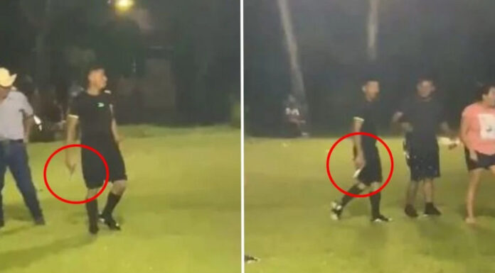 Captan a un árbitro con una pistola en mano para “defenderse” luego de un partido en Copán