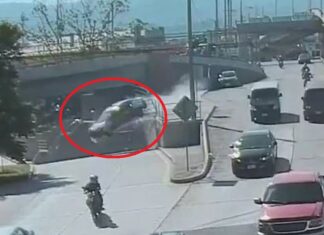 Vídeo del 911 muestra vehículo que «salió volando» en el bulevar Kuwait de Tegucigalpa