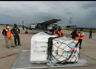 Honduras recibió este sábado 20 mil dosis de la vacuna rusa Sputnik-V