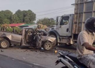 Un total de seis personas resultaron heridas este jueves en un accidente en La Masica, Atlántida