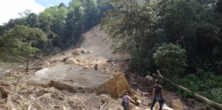 COPECO mantiene monitoreo en deslizamiento de tierra en Las Flores, Lempira