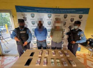 Capturan a dos guatemaltecos con más de medio millón de lempiras