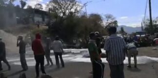 Protestas en la salida a Olancho exigiendo al alcalde capitalino la instalación de un puente