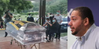 Amigos y familiares despiden al periodista hondureño Óscar Jananía, quien murió a causa del Covid-19
