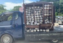 Decomisan paquetes de supuesta marihuana transportada dentro de dos armarios, en El Progreso