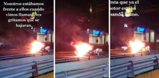 Usuario de TikTok graba el momento en el que vehículo se incendia en San Pedro Sula