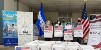 Honduras recibe 101 mil 790 dosis de la vacuna Pfizer, donadas por EE. UU.
