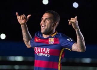 Dani Alves se entrena por primera vez con el Barça