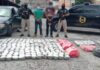 Detienen a dos personas en posesión de 496 paquetes de marihuana en la salida a Olancho